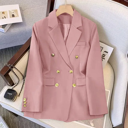 Office Lady Slim Blazer for Women, Long Sleeve Coats, Black Jackets, Casual Outerwear, Fall