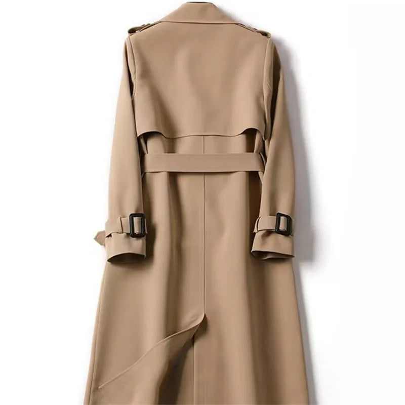 Autumn Winter Long Sleeve Trench Coat For Women 2025 Fashion Loose Office Lady Long