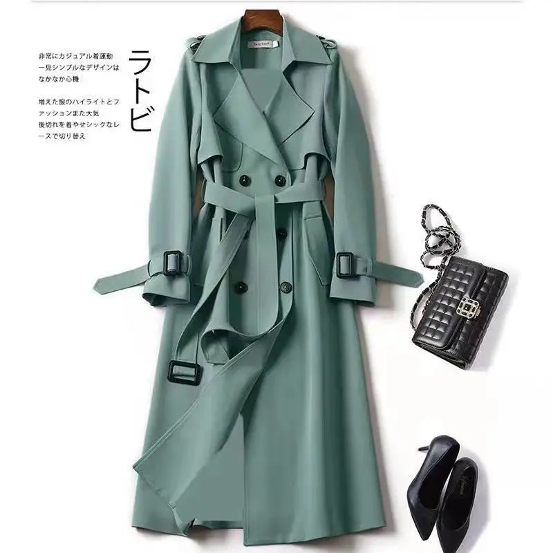 Autumn Winter Long Sleeve Trench Coat For Women 2025 Fashion Loose Office Lady Long