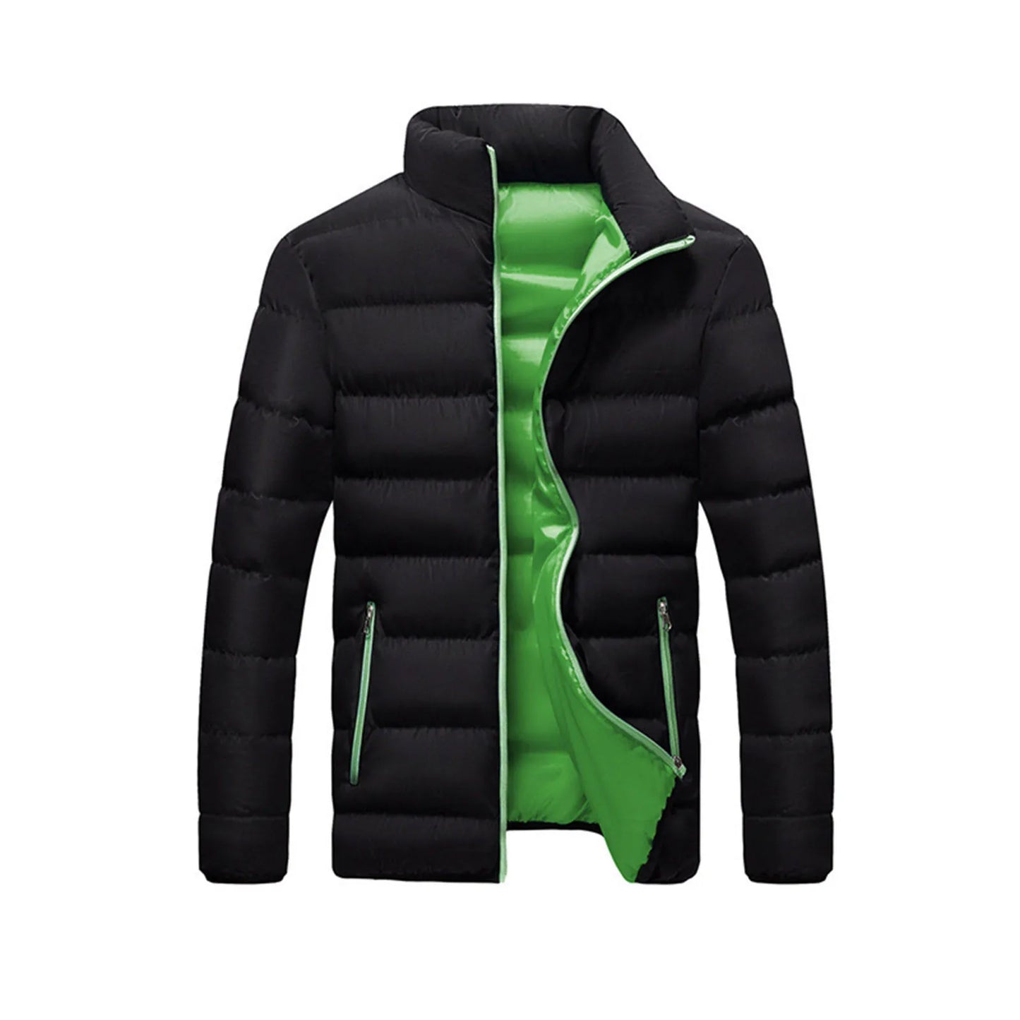 Men's Black Warm Lightweight Down Jackets Winter Zipper