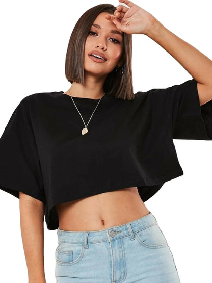 Women’s Cotton Crop Top – Sporty & Comfortable