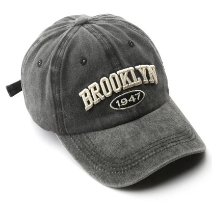 Retro brooklyn Letter Embroidery Baseball Caps Spring Summer Men Hat Streetwear Sun Hats