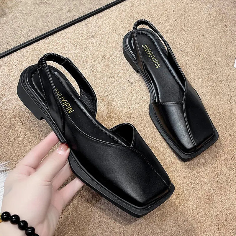 Women Sandals Elegant Women's Sandals Summer 2024 Low Heels Sandals Slip On Summer Shoes For Women Trend Heeled Sandalias Mujer