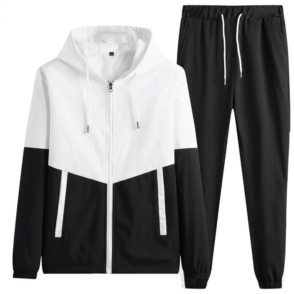 Spring and Autumn New Men's Sportswear Casual Jogger Hooded Sportswear Jacket and Pants