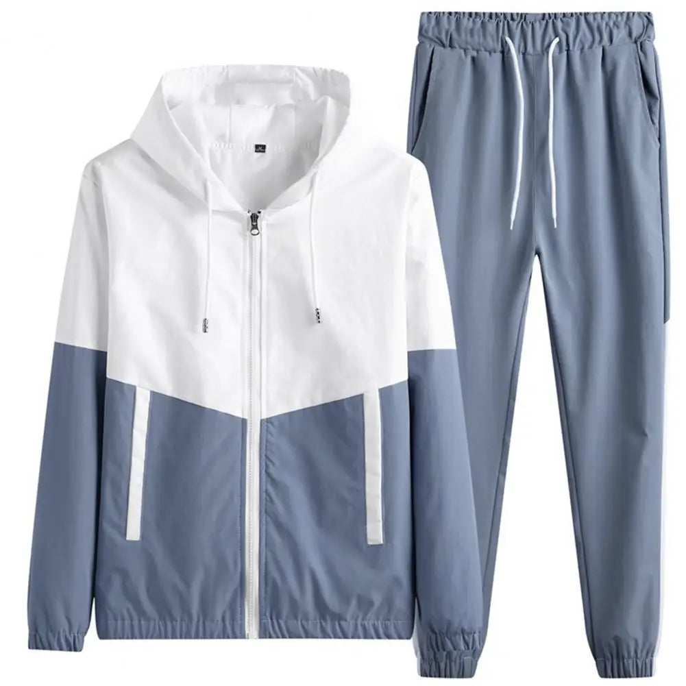 Spring and Autumn New Men's Sportswear Casual Jogger Hooded Sportswear Jacket and Pants