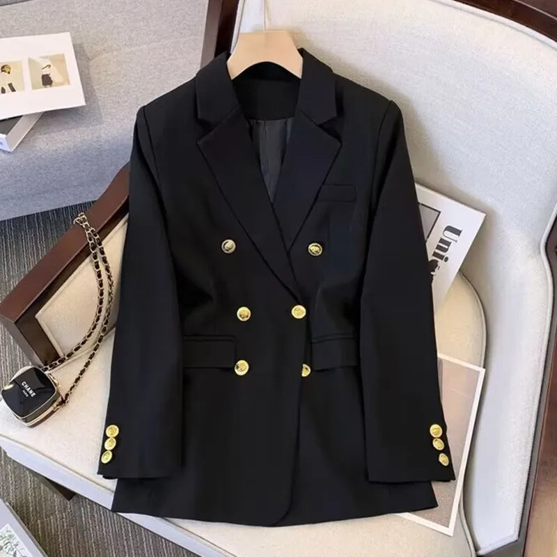 Office Lady Slim Blazer for Women, Long Sleeve Coats, Black Jackets, Casual Outerwear, Fall