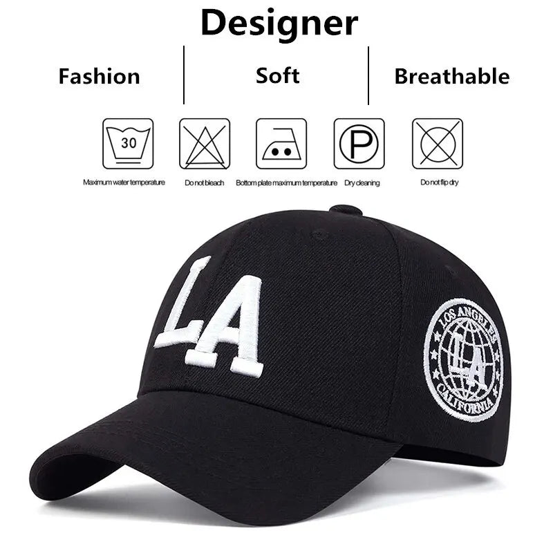 Unisex LA Leter Embroidery Snapback Baseball Caps