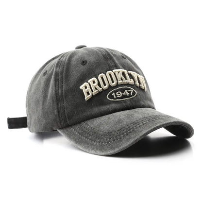 Retro brooklyn Letter Embroidery Baseball Caps Spring Summer Men Hat Streetwear Sun Hats