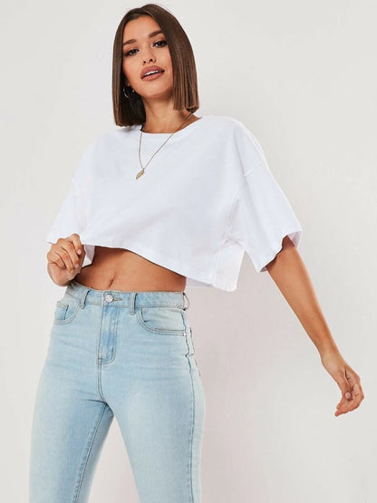 Women’s Cotton Crop Top – Sporty & Comfortable