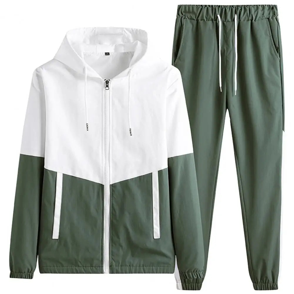 Spring and Autumn New Men's Sportswear Casual Jogger Hooded Sportswear Jacket and Pants