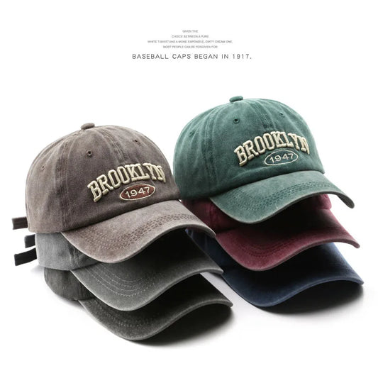 Retro brooklyn Letter Embroidery Baseball Caps Spring Summer Men Hat Streetwear Sun Hats