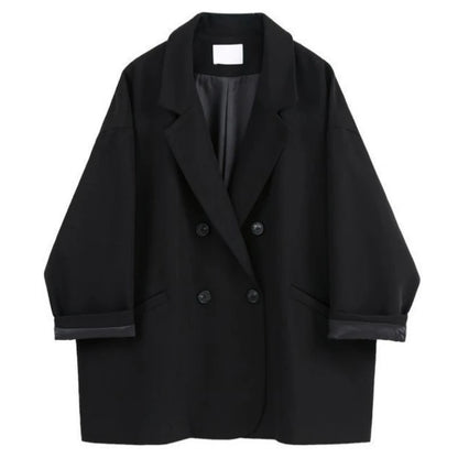 Oversize Blazer Women Suit  Black Blazer Casual Coat Streetwear Loose Jackets Solid Women's Clothing Student New